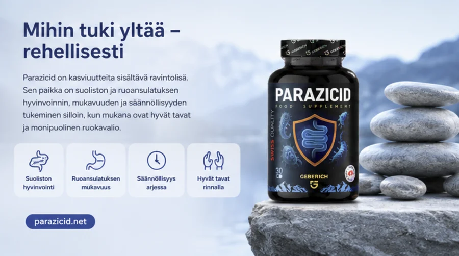 Parazicid — kasviuutteita sisältävä ravintolisä suoliston ja ruoansulatuksen hyvinvointiin